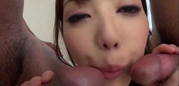  Rei Furuse moans hard with both her holes pumped